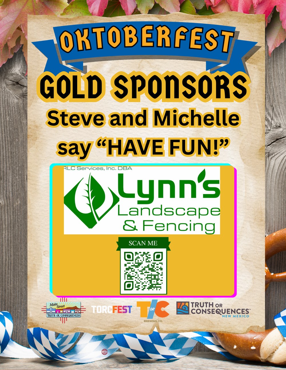Gold Sponsors: Steve and Michelle; Lynn’s Landscape & Fencing