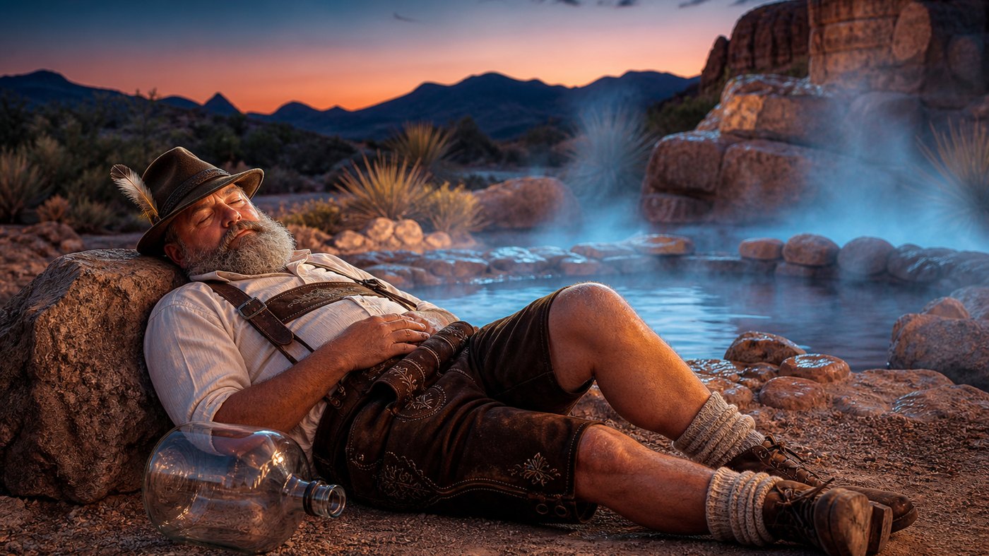 Lederhosen nap by the hot springs — Where to stay