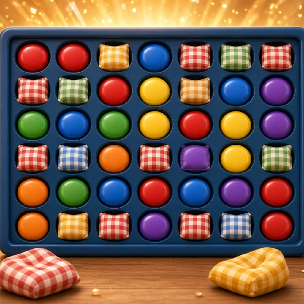 Giant Connect 4 and bean bag toss